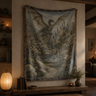 Dragon Castle Woven Tapestry – Medieval Fantasy Wall Blanket