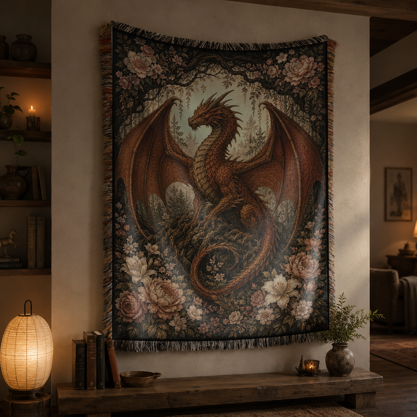 Copperbloom Dragon Woven Relic Blanket