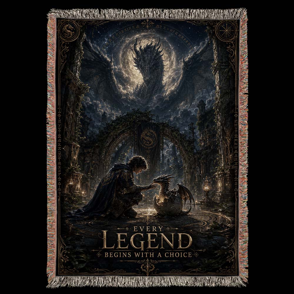 Every Legend Begins With A Choice Dragon Woven Relic Blanket