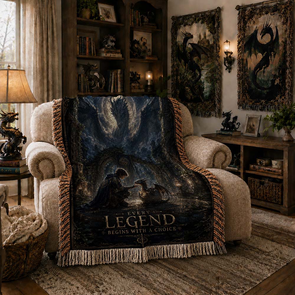 Every Legend Begins With A Choice Dragon Woven Relic Blanket