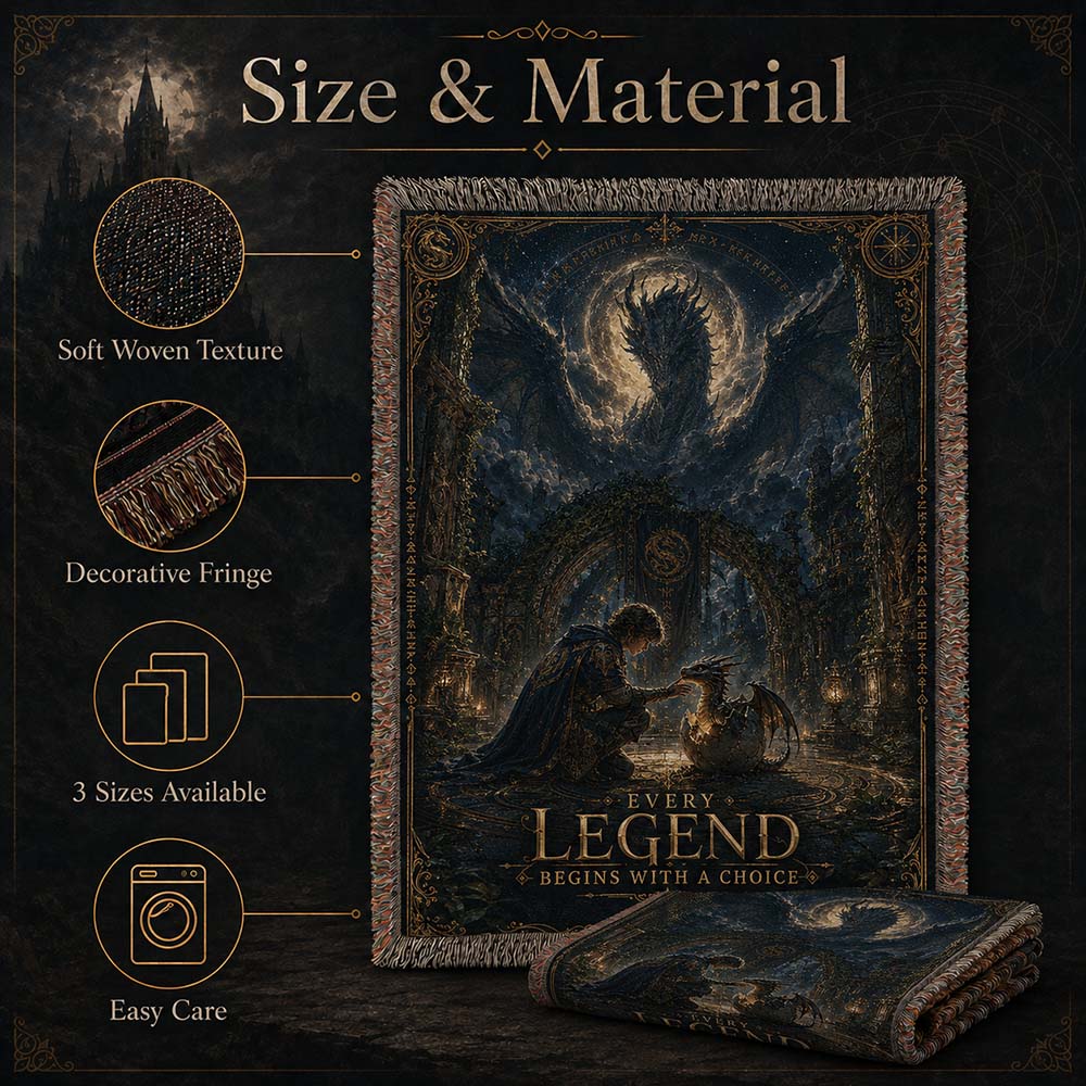 Every Legend Begins With A Choice Dragon Woven Relic Blanket