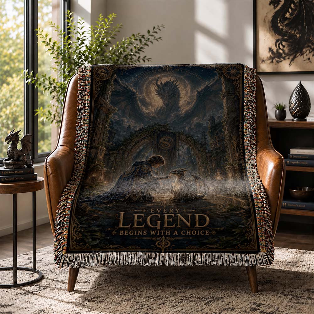 Every Legend Begins With A Choice Dragon Woven Relic Blanket