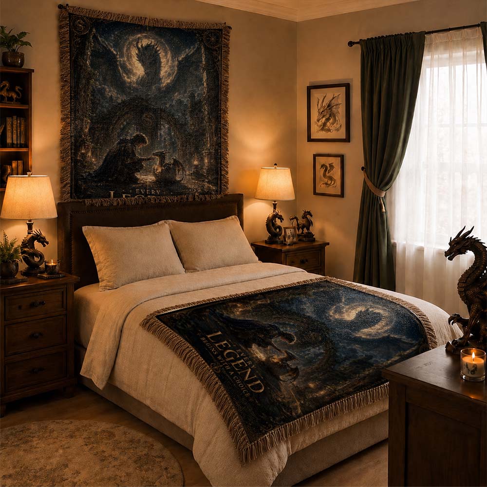 Every Legend Begins With A Choice Dragon Woven Relic Blanket