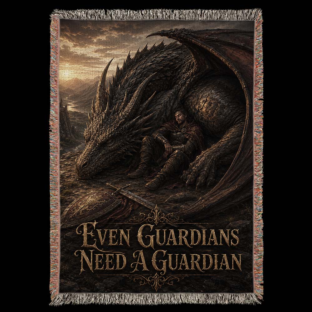 Even Guardians Need A Guardian Dragon Woven Relic Blanket