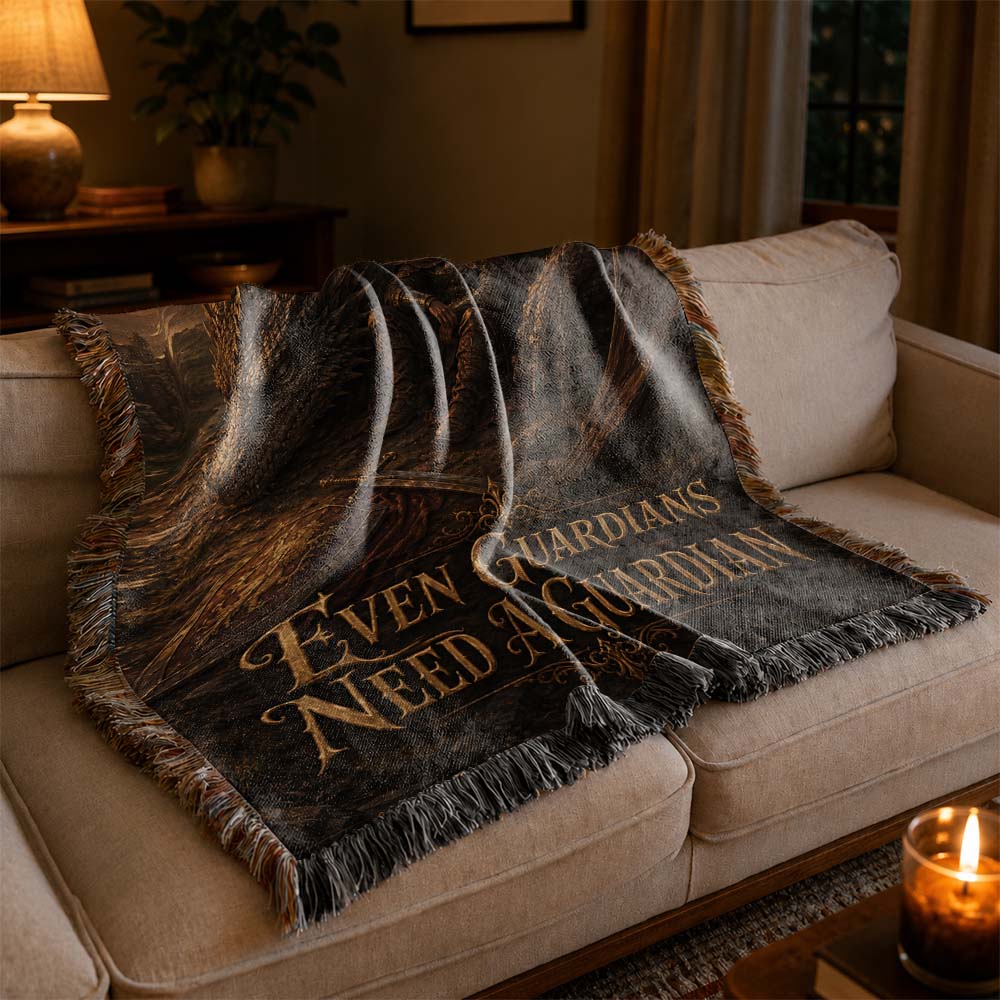 Even Guardians Need A Guardian Dragon Woven Relic Blanket