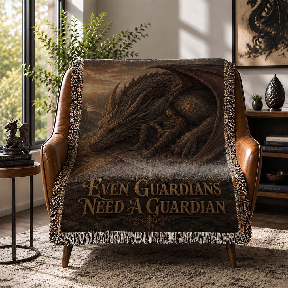 Even Guardians Need A Guardian Dragon Woven Relic Blanket