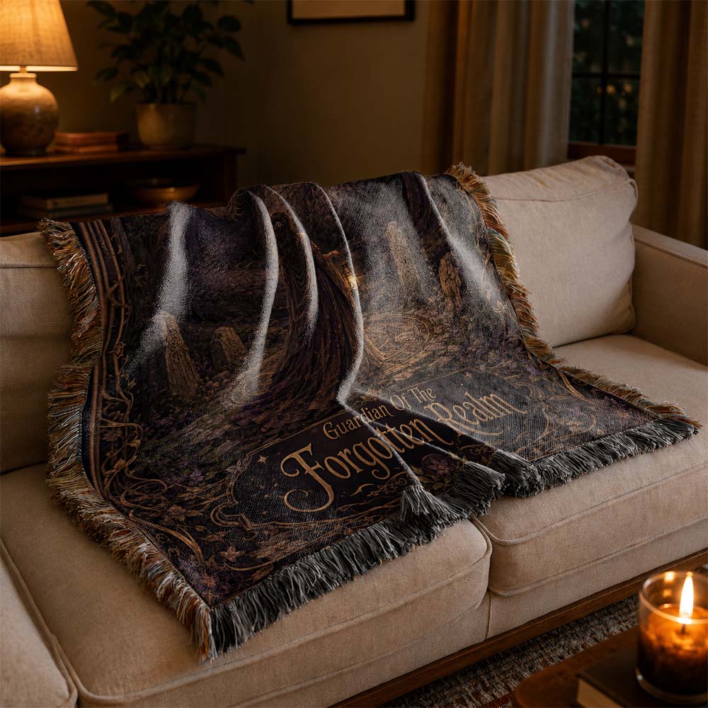 Guardian Of The Forgotten Realm Dragon Woven Relic Blanket