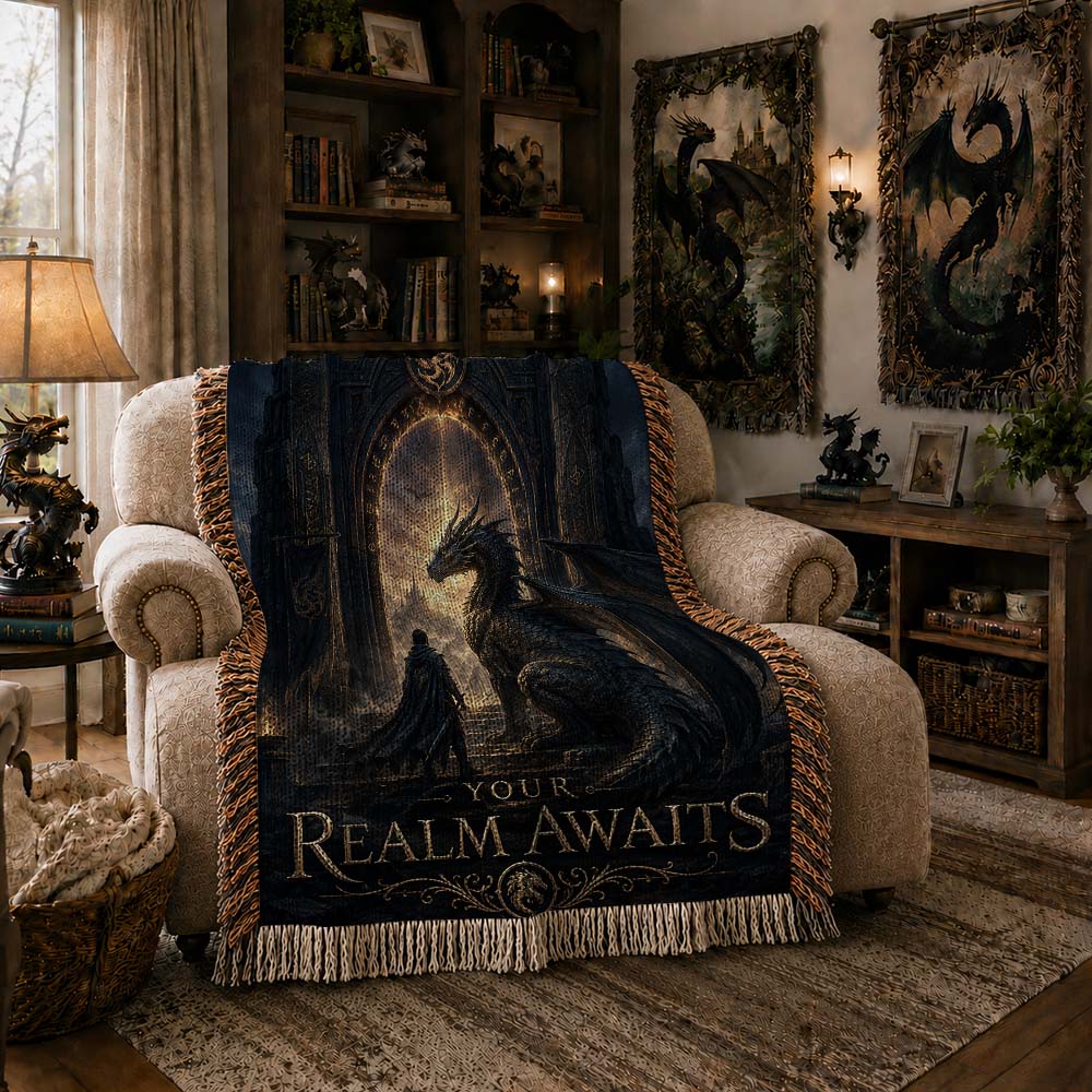 Your Realm Awaits Dragon Woven Relic Blanket