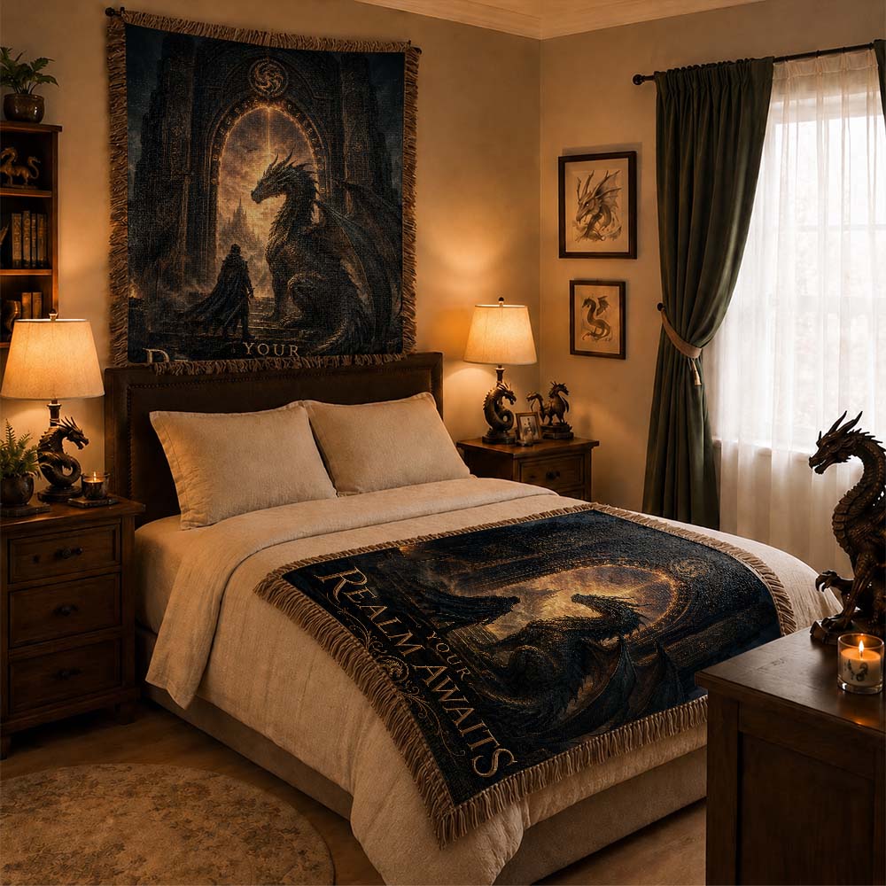 Your Realm Awaits Dragon Woven Relic Blanket