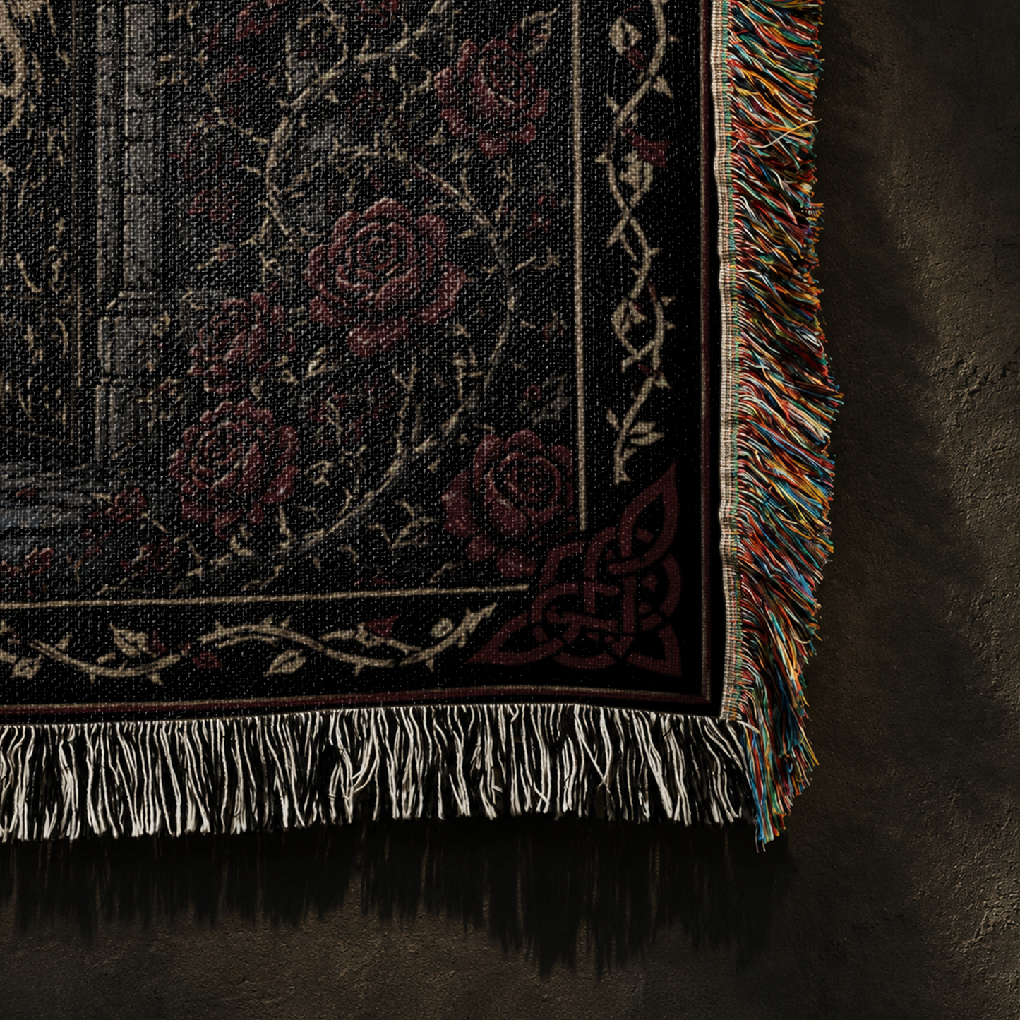Moonlit Rose Gate Dragon Woven Relic Blanket