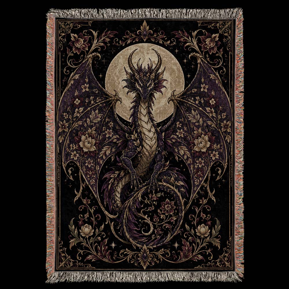 Moonbloom Dragon Woven Relic Blanket