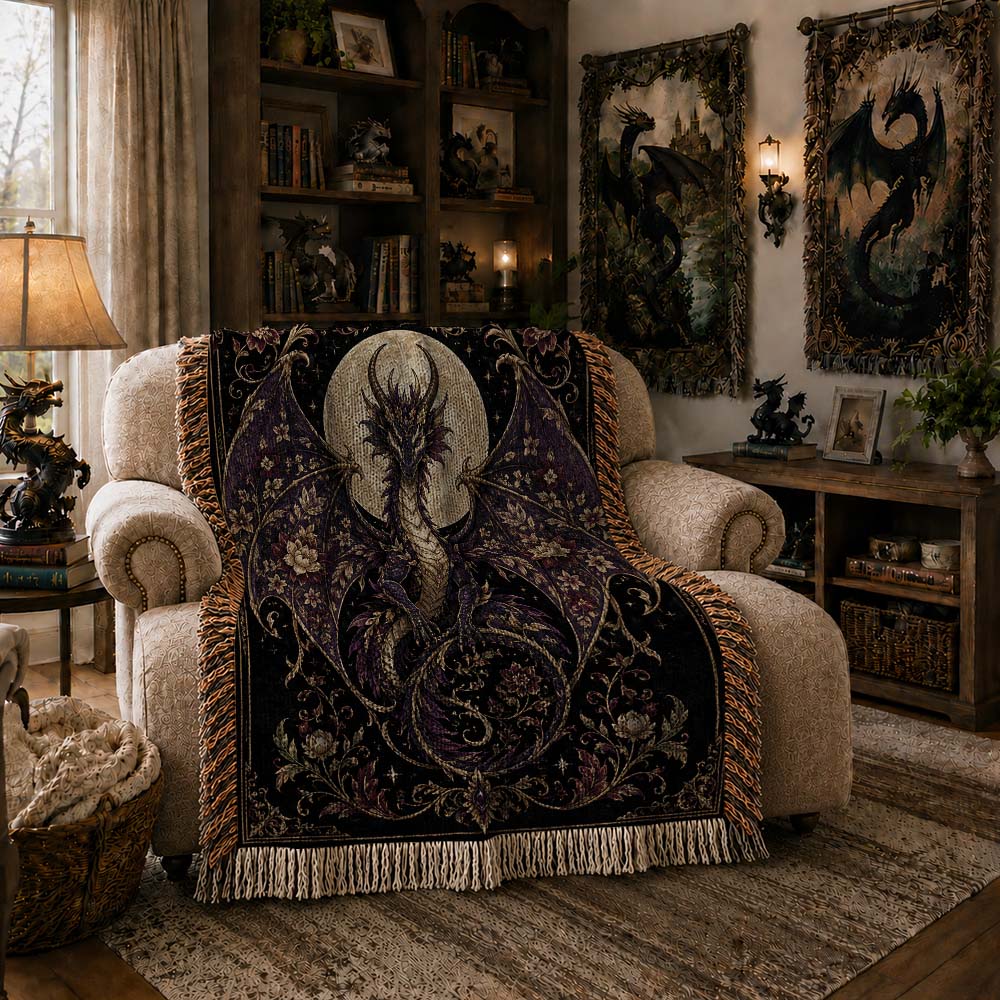 Moonbloom Dragon Woven Relic Blanket