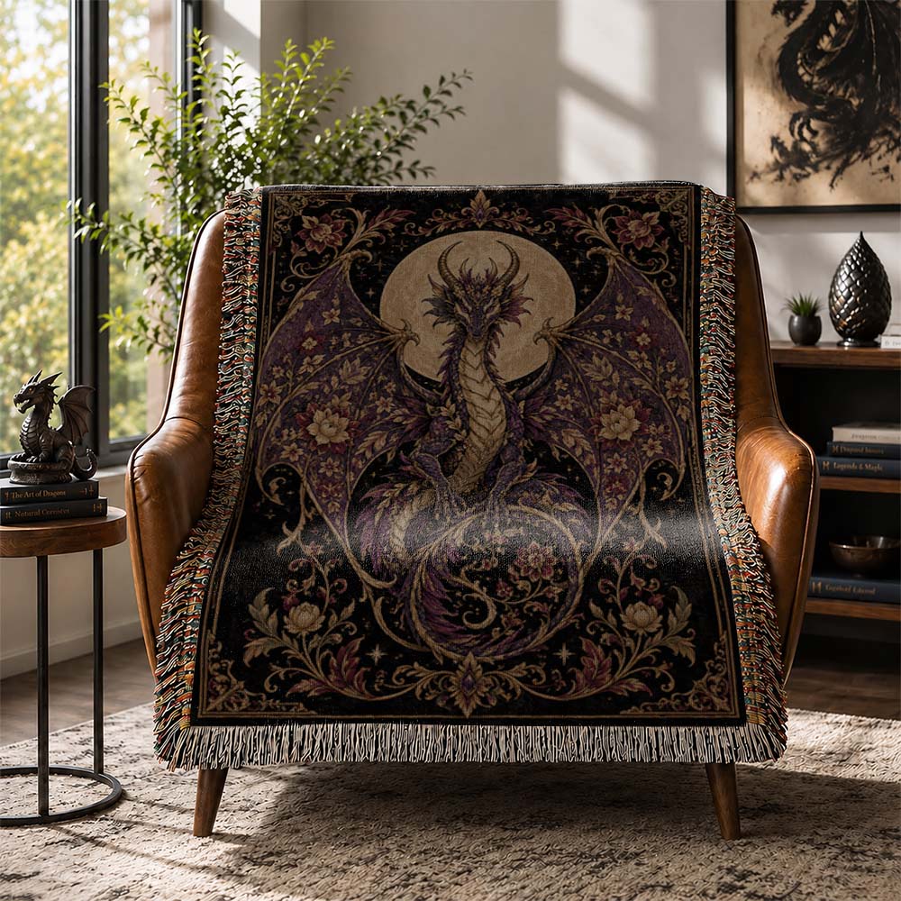 Moonbloom Dragon Woven Relic Blanket