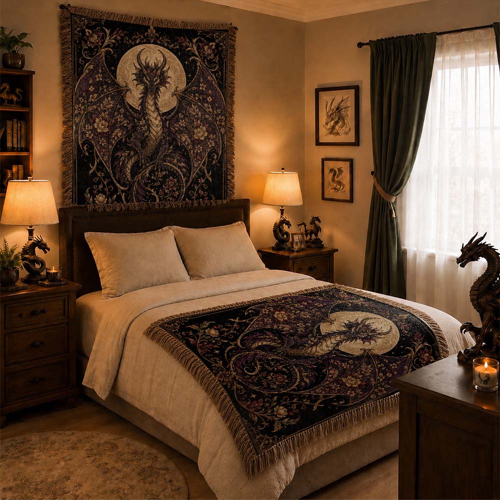 Moonbloom Dragon Woven Relic Blanket