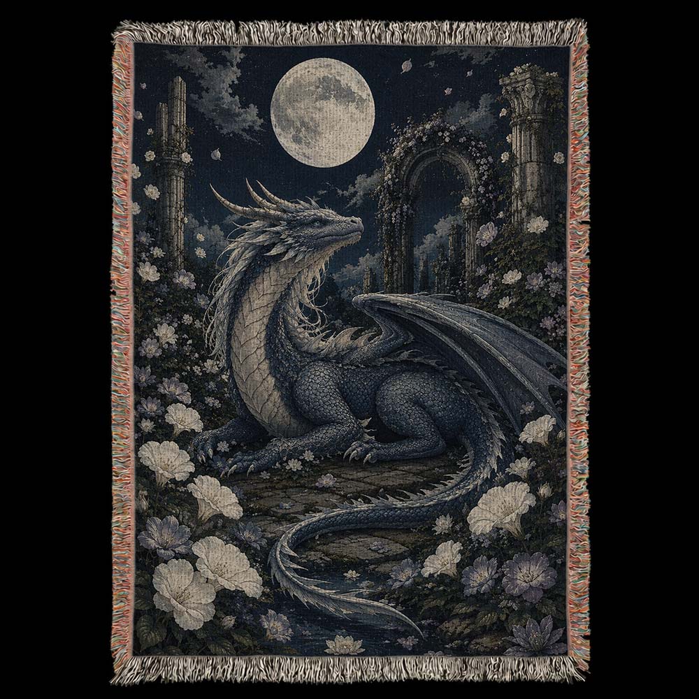 Moonveil Garden Dragon Woven Relic Blanket