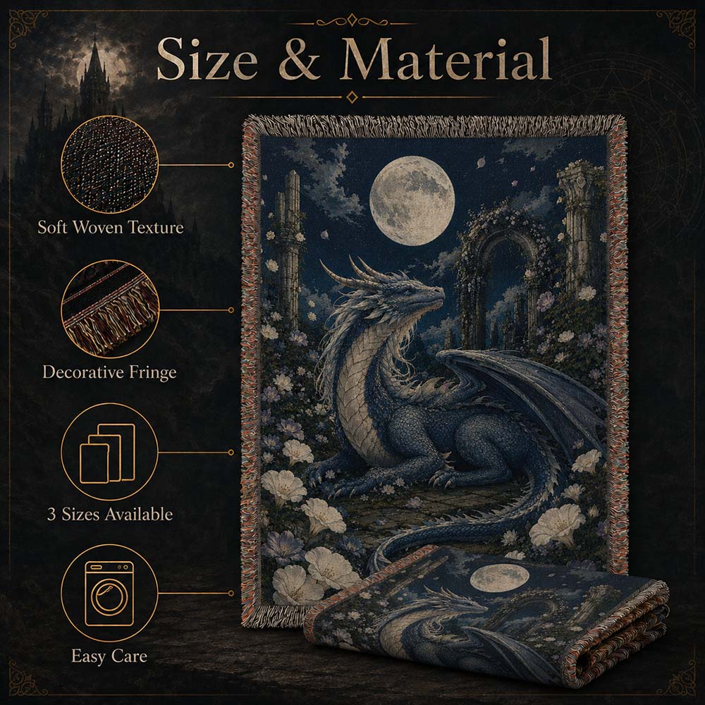Moonveil Garden Dragon Woven Relic Blanket