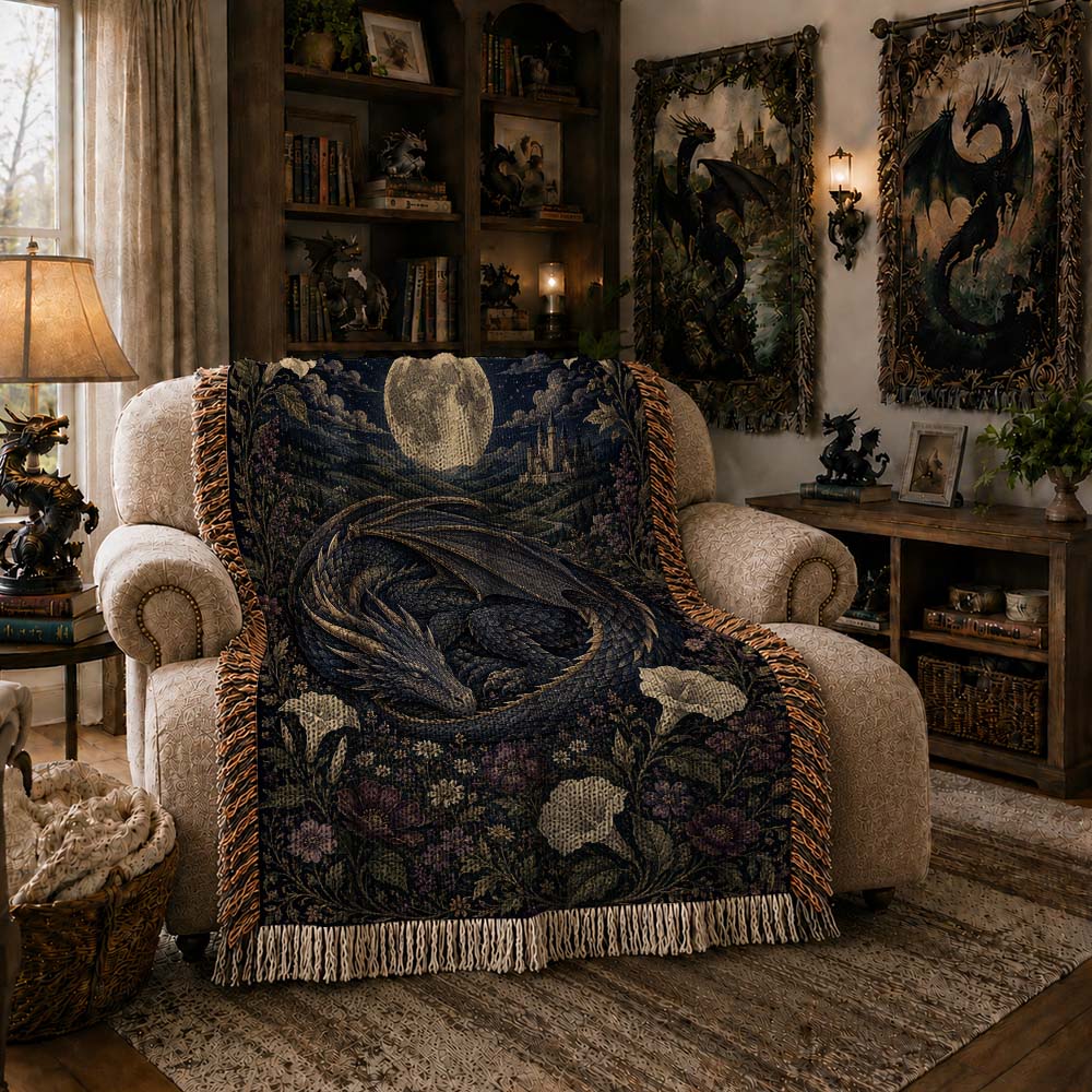 Moonrest Meadow Dragon Woven Relic Blanket