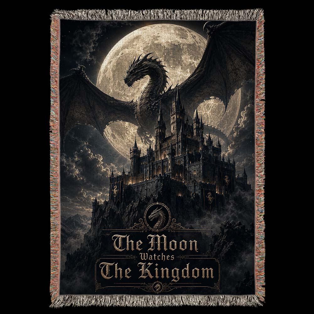 The Moon Watches The Kingdom Dragon Woven Relic Blanket