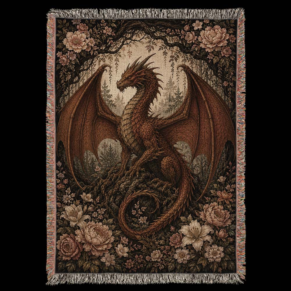 Copperbloom Dragon Woven Relic Blanket
