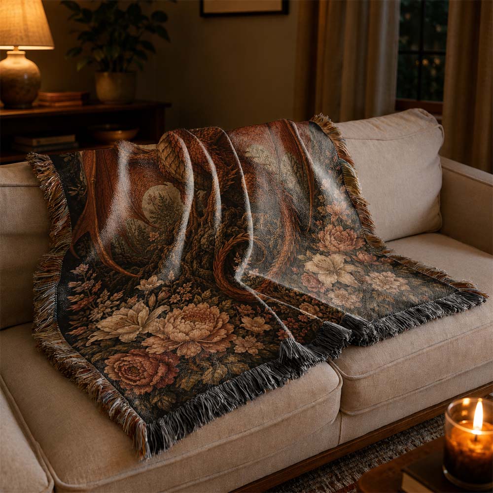 Copperbloom Dragon Woven Relic Blanket