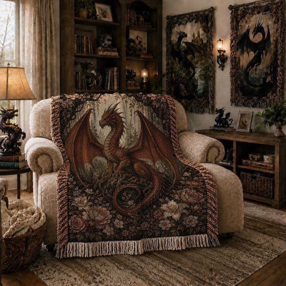 Copperbloom Dragon Woven Relic Blanket