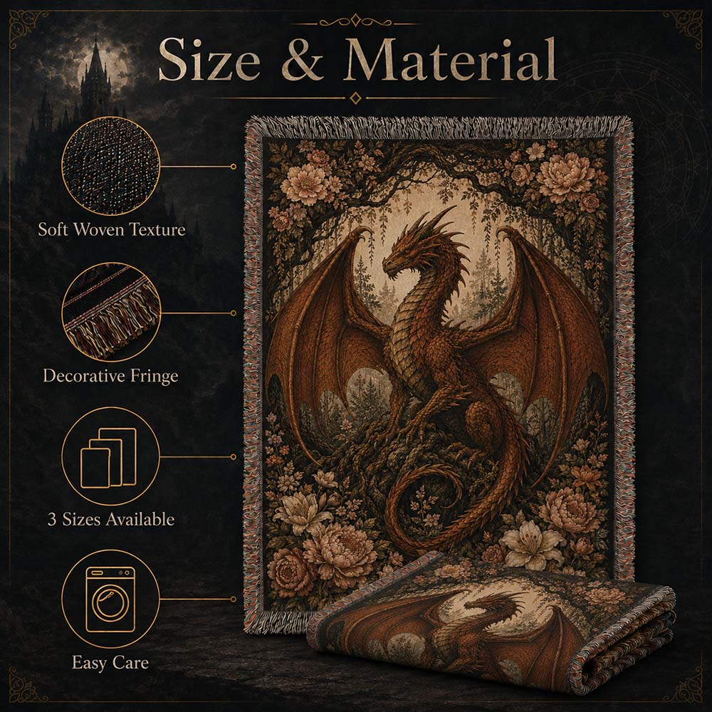 Copperbloom Dragon Woven Relic Blanket