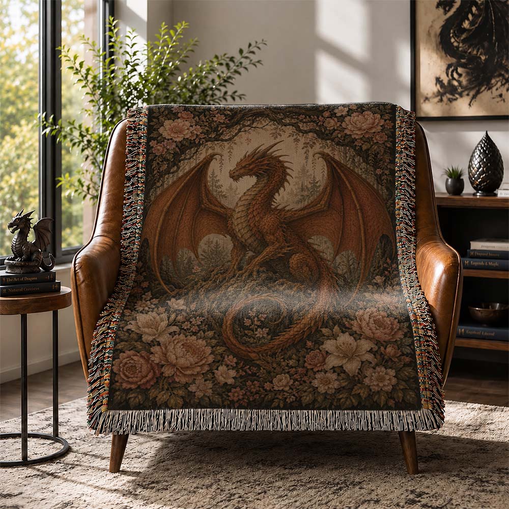 Copperbloom Dragon Woven Relic Blanket