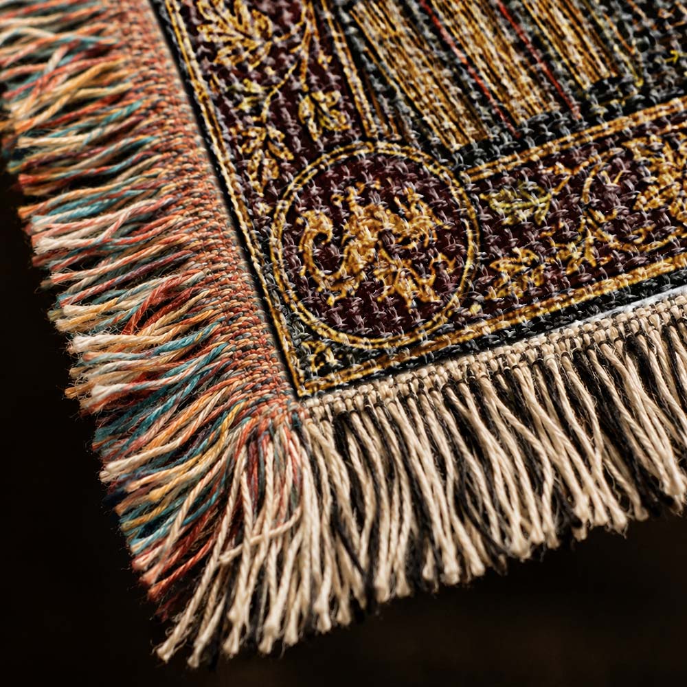 Library Hearth Dragon Woven Relic Blanket
