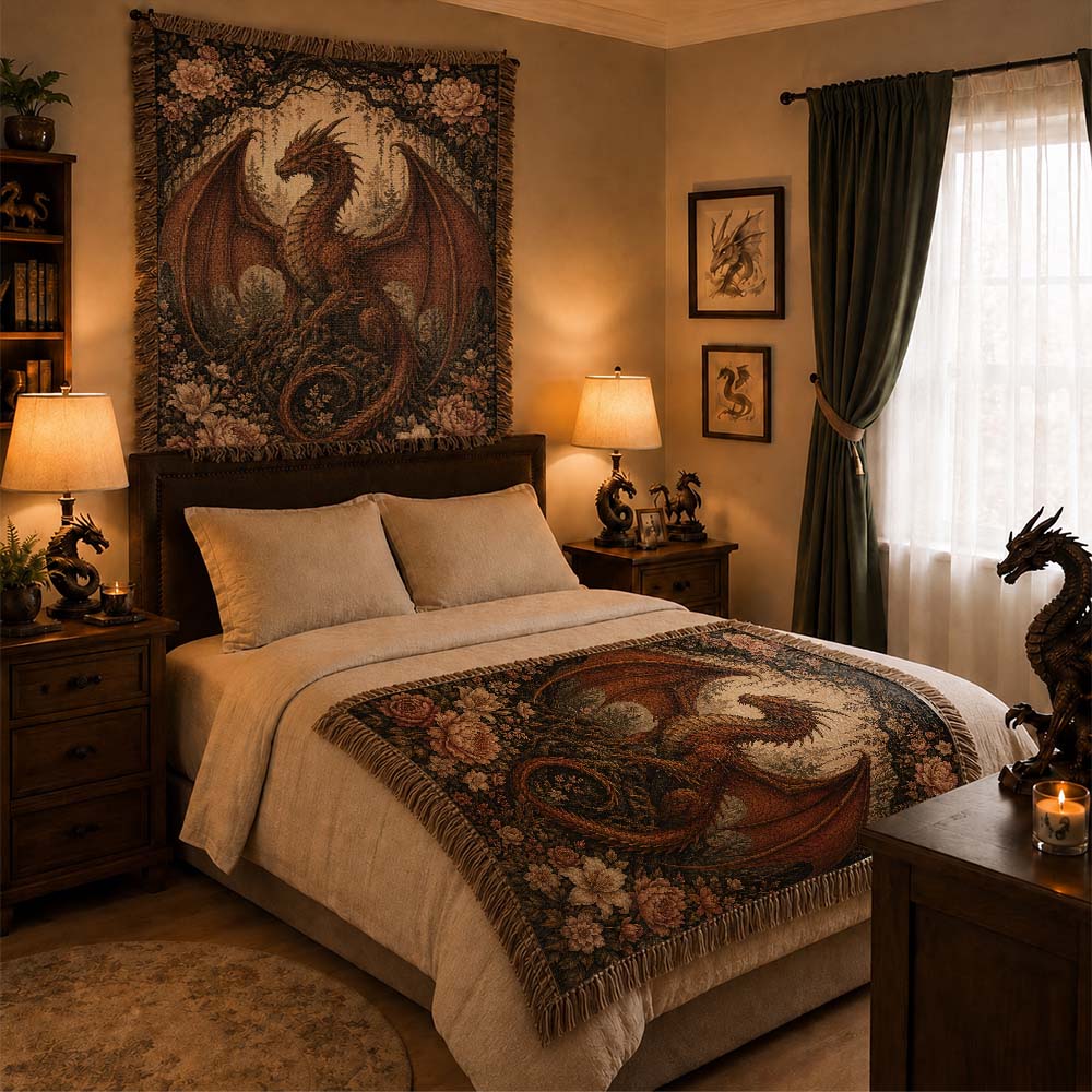 Copperbloom Dragon Woven Relic Blanket