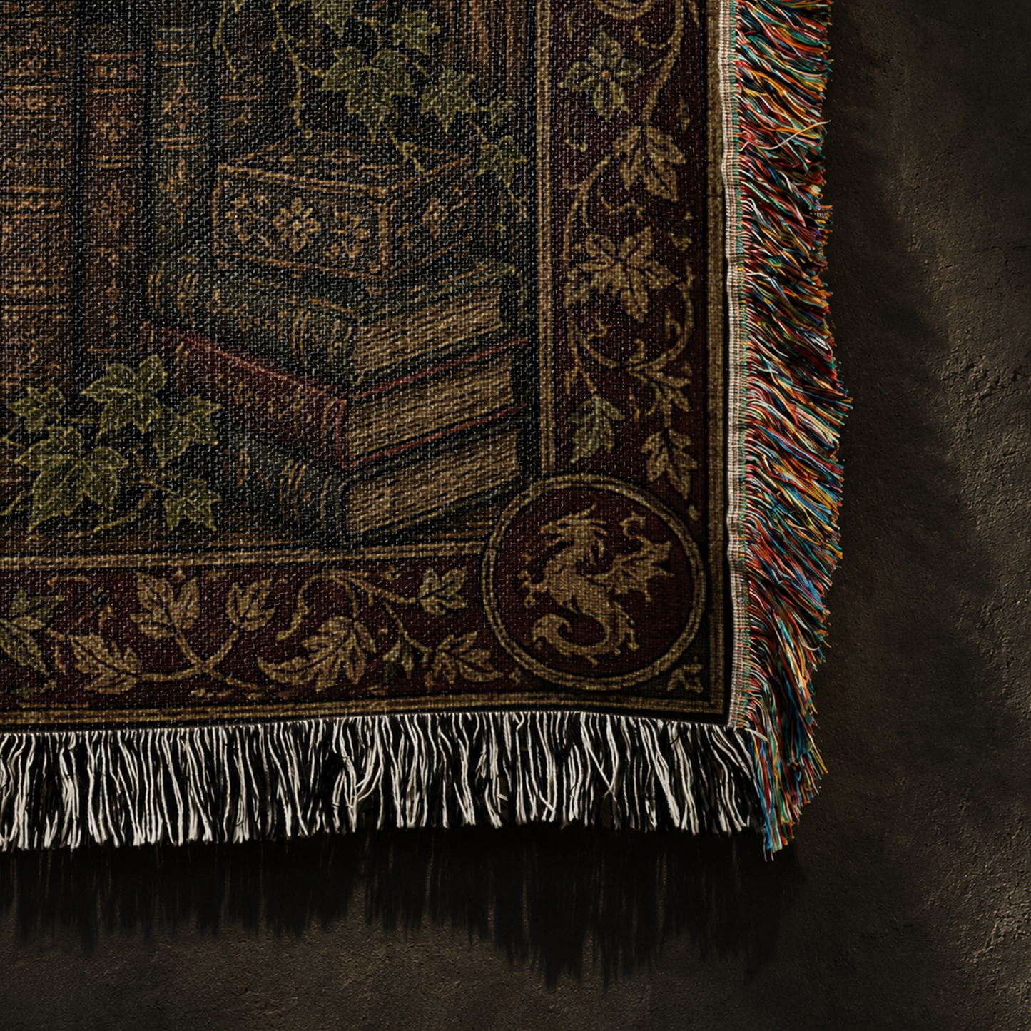 Library Hearth Dragon Woven Relic Blanket
